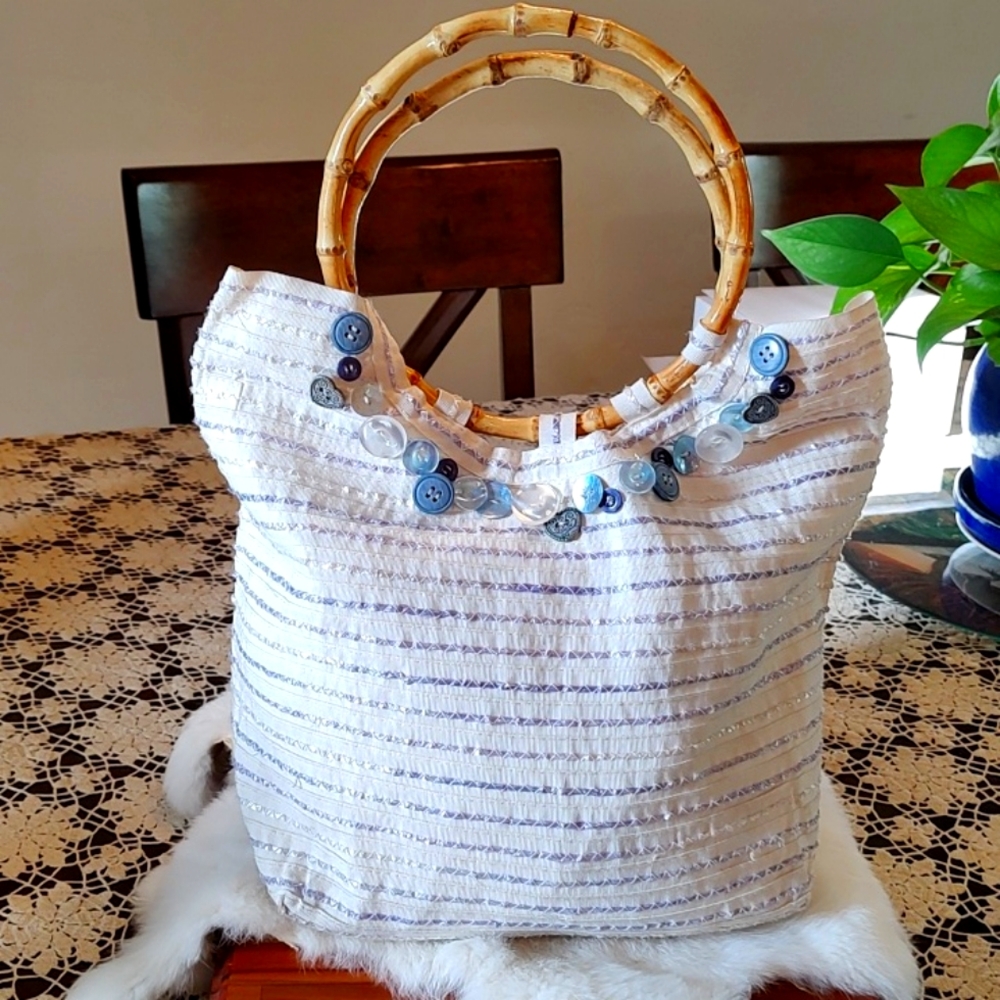 Old Country Road Cotton Bucket Bag  Handbag, Purse Unique
